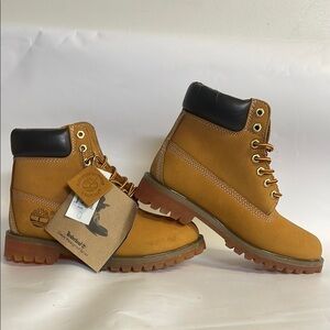 Timberland Wheat Nubuck Boots with Black Collar
